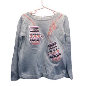 Gymboree gray cozy mittens sweater, 4T
